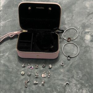Pandora Silver and Pink Charm Bracelets